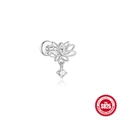 S925 Sterling Silver Lotus Labret Stud with Marquise White Zircon and Pendant - Lotus Style - Platinum