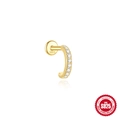 Vergoldeter S925 Sterlingsilber C-Knorpelstecker mit weißer Zirkonia-Pflasterung - 6mm Zirkonia-Stil / Gold