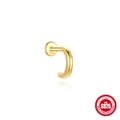 Minimalistischer S925 Sterlingsilber vergoldeter C-förmiger Knorpel Ohrstecker - 6mm Polierter Stil / Gold