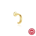 Polierter S925 Sterlingsilber Labret-Ohrstecker mit glänzender Goldbeschichtung - 7mm Polierter Stil / Gold