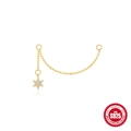 Gold plated S925 sterling silver star pendant with zircons for jewelry making - Hexagram Rhinestone Inlaid Style / Gold