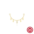 S925 Sterling Silver gold tassel earrings featuring five rhombus pendants with zircon - Gold Zirconia Rhombus Pendant Chain