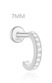 7mm S925 Sterlingsilber Knorpel-Ohrstecker mit Zirkonia-Mikroeinfassung in Silber - 7mm Zirkonia-Stil / Weißgold