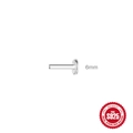 6mm S925 sterling silver labret stud post with flat base for ear piercing jewelry - 1.2*6mm / White Gold