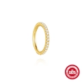 Créoles en argent 925 doré serties de zircons brillants pour un style chic et minimaliste - Or / 10mm