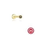 S925 vergoldete geometrische runde Ohrstecker mit natürlichem grünem Moosachat Stein - #6 Gold (Einzelstück)