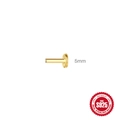 5mm golden S925 sterling silver flat back labret stud accessory with hallmark - 1.2*5mm / Gold
