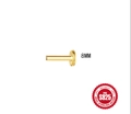 8mm S925 sterling silver gold-plated labret post with flat base and threaded stud - 1.2*8mm / Gold