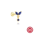 Gold s925 silver stud earring with deep blue lapis lazuli in a butterfly design - Pendant Butterfly Style (#14 Gold)