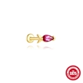 S925 Silber vergoldeter Pfeil-Ohrstecker mit birnenförmigem rosa Schmuckstein im Zentrum - Gold Stil 12 (5817678500844)