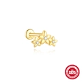 Boucles d'oreilles fleur koi en argent sterling S925 plaqué or avec zircons brillants - Or #4