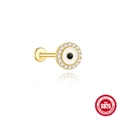 Clou d'oreille mauvais oeil en argent S925 avec cristaux de zircone scintillants - Or #6