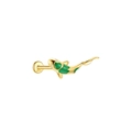 Détail du clou d'oreille carpe koi en argent S925 avec émail vert et poinçon S925 - Émail Vert #24