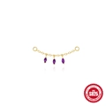 S925 sterling silver tassel earring pendant with marquise-cut amethyst and gold plating - Marquise Purple Gemstone (60260141442C) / Gold
