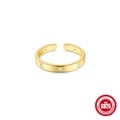 Anillo de dedo del pie abierto en plata esterlina S925 dorada con estrellas brillantes - Estilo de Circonita Multi Estrella / Estilo de Triple Estrella Circonita Dorada