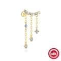 S925 Sterling Silber Ohrring vergoldet mit Lapislazuli Quasten und blauen Schmucksteinen - Gold #1