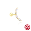 Vergoldeter S925 Sterlingsilber Labret Stecker mit Marquise Schliff Zirkonia Steinen - Gold #6
