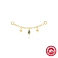 S925 sterling silver gold plated chain with green moss agate and star-shaped pendant - Star and Moss Agate Style (#3)