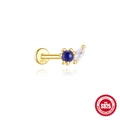 S925 Sterlingsilber vergoldeter Ohrstecker mit blauem Lapis und Marquise-Zirkon - Gold #9