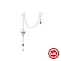S925 Sterling Silber Quasten-Ohrring Anhänger mit bunten Edelsteinen und Kette - Stil 2 / Silber