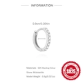 Orecchino a cerchio moissanite in argento S925 con diametro interno di 0,9 cm per donna - Extra grande / Argento