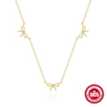 Élégant collier nœud en argent sterling S925 doré avec accents de zircon pour femmes - Argent 925 / Or