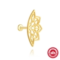 S925 sterling silver gold hollow lotus stud earring with high quality hallmarked finish - Hollow Gold Lotus Shape (Single Gold #4)