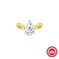 Elegant 18K gold S925 sterling silver ring with pear-cut cubic zirconia stone - US 6 / Pear Cut (60108962132C) / Gold