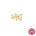 S925 sterling silver bowknot stud earring in gold finish with sparkling zircon - Zirconia Butterfly Style / Gold