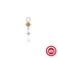 Ciondolo in argento S925 con gemma arancione e pendente a stella ad otto punte - Stella a Otto Punte Zirconia Champagne (60260960051) / Oro bianco