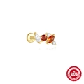 S925 silver stud earring with multi-color red garnet and white zircon gemstones - Multicolor Stone Group Style