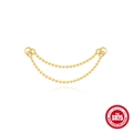 Double-layered gold beaded chain accessory made of S925 sterling silver for earrings - Double-Layer Beaded Necklace / Gold