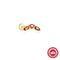 Golden S925 silver labret stud with marquise red garnets and white crystals - Arc Row Diamond Red Stone Style