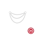 Three-layer S925 sterling silver chain attachment for earrings and body jewelry - Triple Layer O-Chain / White Gold