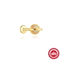 S925 Sterling Silber Gold Planet Ohrstecker mit einem lebendigen Opal im Zentrum - Gold Planet Saturn Stil (#6)