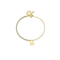 S925 Sterling Silber Armband mit Schlossanhänger, Zirkon-Kette und Goldbeschichtung - 18K Gold Schloss Stil