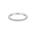 Minimalist S925 sterling silver eternity ring with micro-paved sparkling zircon stones - US 6 / Silver Plated White Zirconia
