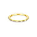 Elegant gold-plated S925 silver ring featuring a full row of sparkling zircon stones - US 6 / 18K Gold White