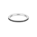 Elegant S925 silver eternity ring featuring pave-set black cubic zirconia stones - US 6 / Platinum Black