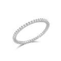 Eternity ring in S925 sterling silver with full circle claw-set white cubic zirconia stones - US 6 / Silver Full Stone