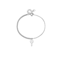 S925 Sterling Silber Tennisarmband mit Gliederkette und einem feinen Schlüsselanhänger - Weißgold Schlüssel Stil