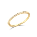 Elegant gold-plated S925 sterling silver eternity ring with full circle white cubic zirconia - US 6 / Gold Full Stone