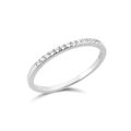 Elegant S925 sterling silver band ring with sparkling cubic zirconia pavé stones - US 6 / Silver Half Stone