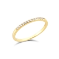 Elegant gold plated S925 silver ring featuring a sparkling row of round zircon stones - US 6 / Gold Half Stone