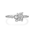 Anillo de plata S925 con racimo de mariposas en circonitas con corte pera y ovalado - US 6 / Plateado Circonia Blanca