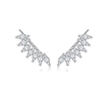 S925 sterling silver marquise-cut crystal ear climber earrings with curved gradient design - 925 Silver / Silver Marquise Gemstone Style(MME0174-1)