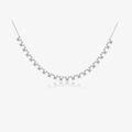 Elegant S925 sterling silver necklace featuring radiant square-cut clear zircons - 925 Silver / Platinum White
