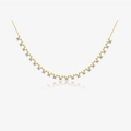 Elegant gold S925 silver necklace featuring multiple sparkling white square gemstones - 925 Silver / 18K Gold Plated White