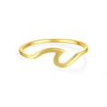 Anello ondulato minimalista in argento S925 con design geometrico curvo e moderno - US 6 / Oro