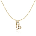 Détail du pendentif Capricorne en argent S925 orné de pierres de zircone colorées - Capricorne